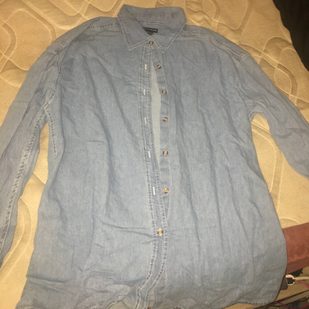 Denim Causal Button-Down